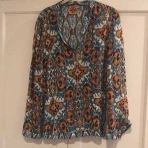 Tory Burch Size 8 ikat silk tunic